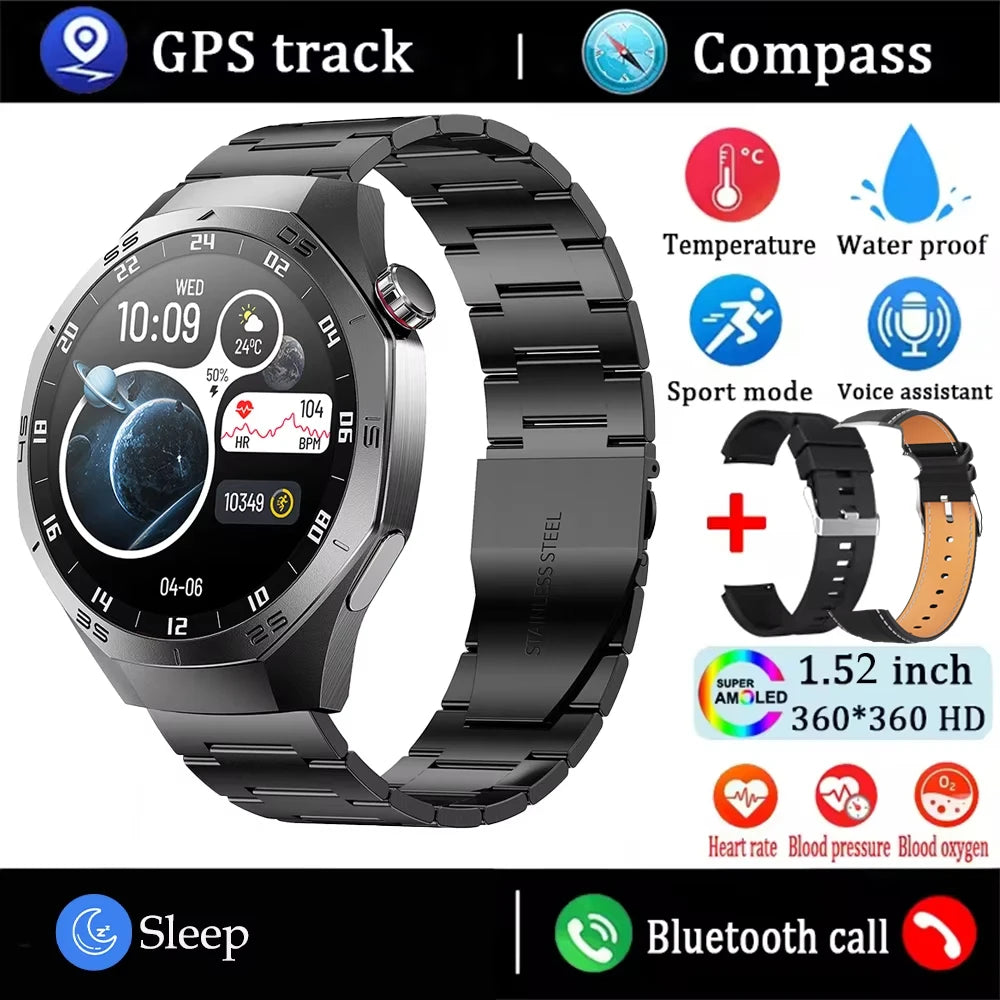 New WatchAMOLED Screen Bluetooth Call Heart Rate Waterproof Women 5 Upgraded Version Sport Fitness Tracker Smart Watch Men Gift