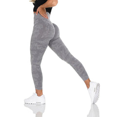 Camo Seamless Workout Leggings Butt Lift Yoga Pants Women Stretch Fitness