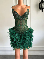 Homecoming Dresses: Luxury Beaded Diamond Women Cocktail Dress