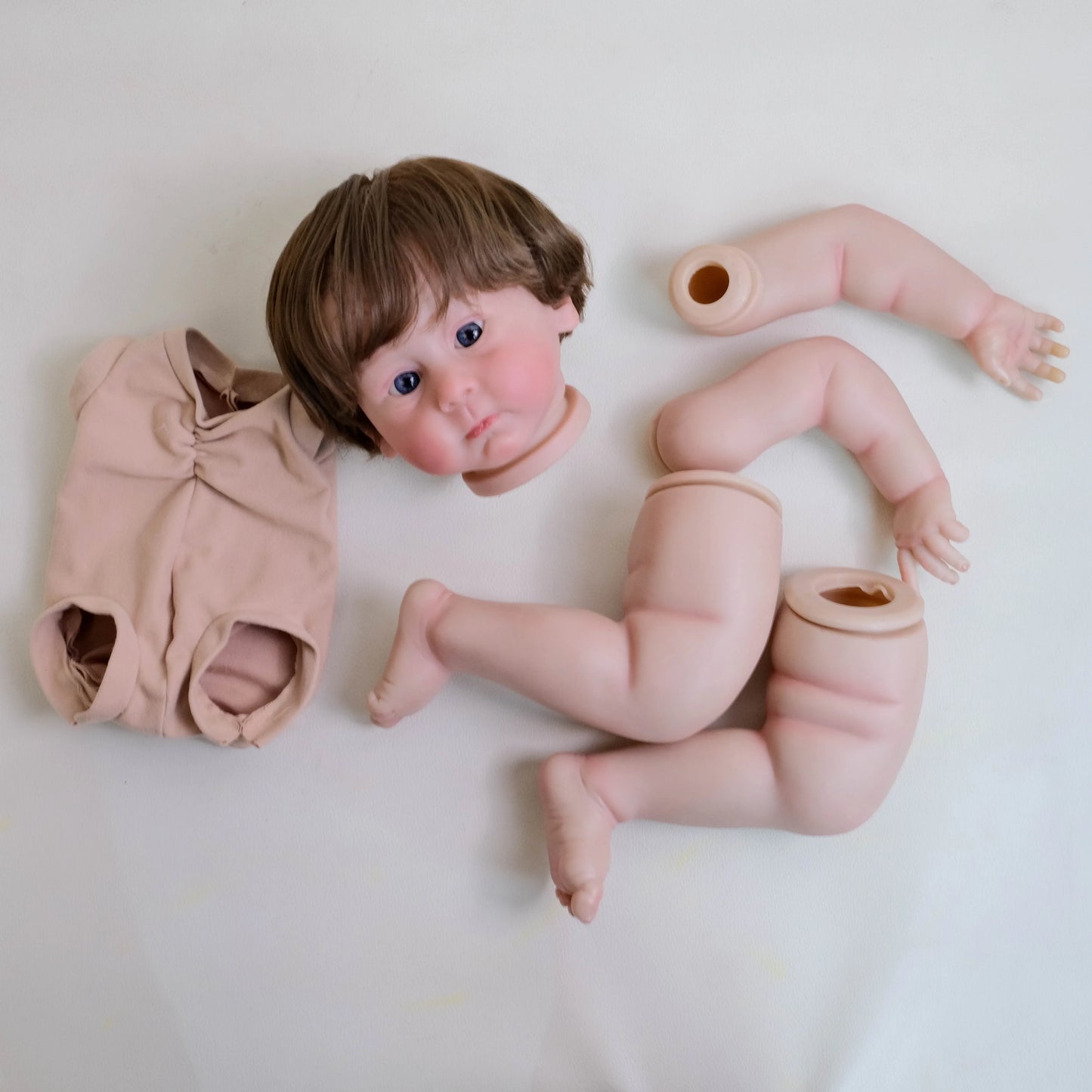 NPK 22inch Reborn Clerance sale Hulexy Doll Kit Lifelike Newborn painted Doll kit Unfinished Doll parts with Hand rooted Hair