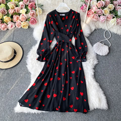 Evening wear Dresses: Women Long Sleeve Big Swing Party