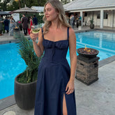 Evening Dresses: Holiday Dress Elegant Black Drawstring Lace Up Dress Party