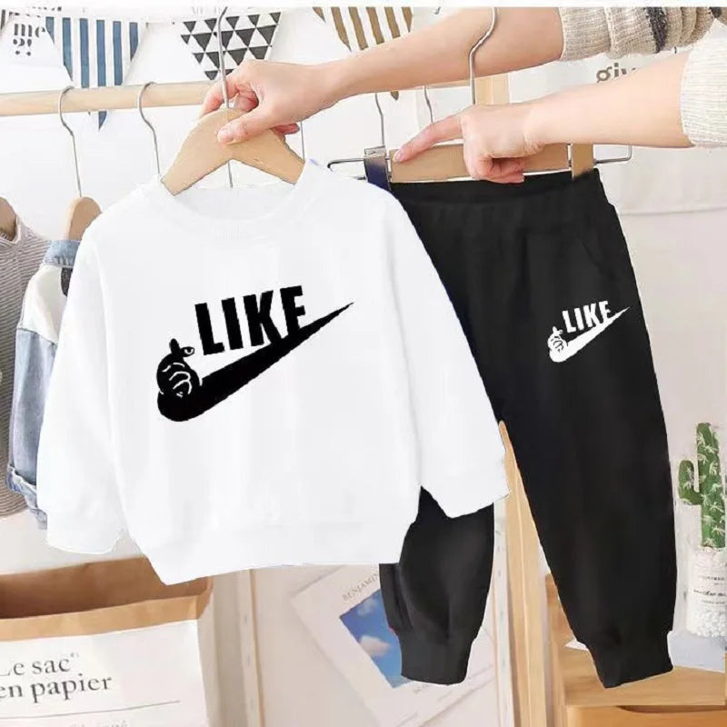 Autumn Kid Boy Clothes Set Children Girls Letter Printed Sweatshirt Top And Pants Bottom 2PCS Suit Baby Long Sleeve Tracksuits