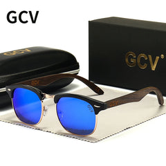 Sunglasses Men Women Polarized UV400 Protection Semi-Rimless Retro Eyewear
