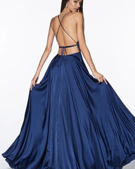 Homecoming Dresses: Long Evening Party Dress For Women High Split Navy Blue