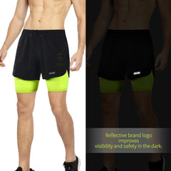 Men's Running Shorts Outdoor Sports Training Exercise Jogging Gym Fitness 2 in 1