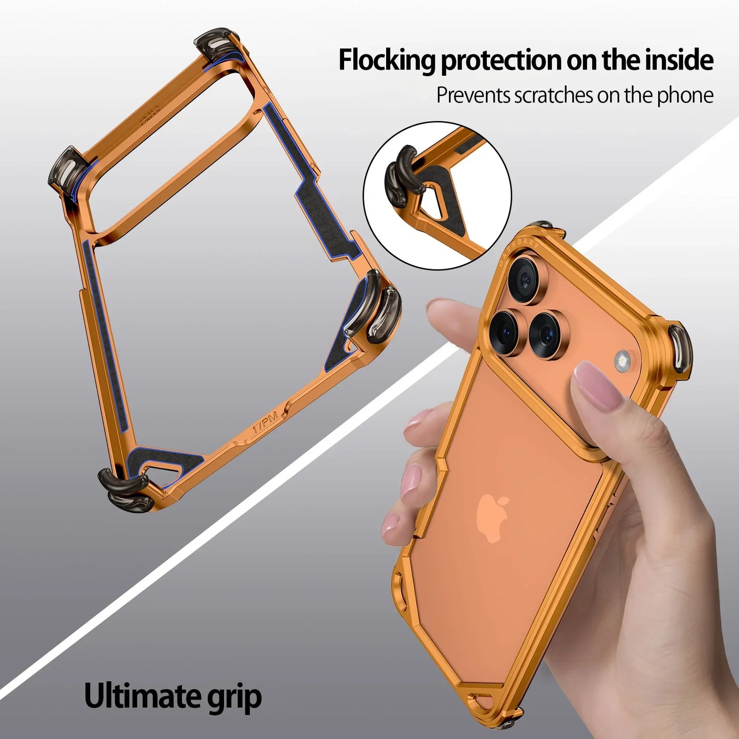 Metal Phone Case for iPhone 17 Pro/Pro Max/17/Air Case Minimalist Support Wireless Charging Ultra-thin Protecitve Case