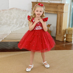 Toddler Girls Summer Lace Frocks Tutu Dress Kids Baby Children Elegant Wedding