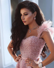 Homecoming Dresses: Pink Beaded Evening Dresses For Women