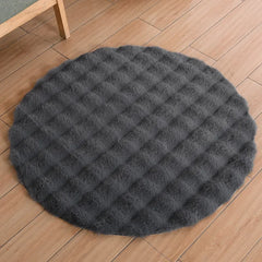 Faux Fur Round Carpets Luxury Bubble Shaped Plush Rugs for Bedroom Decor Non Slip