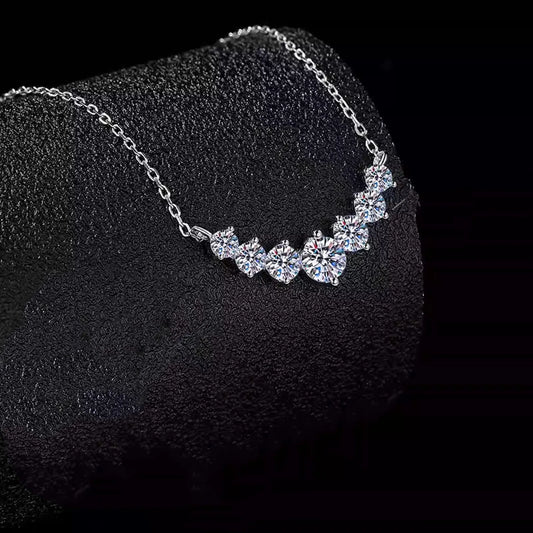 D Vvs1 Moissanite Necklace for Women Wedding Fine Jewelry with Certificates 925 Sterling Silver Plated 18K White Gold Necklace