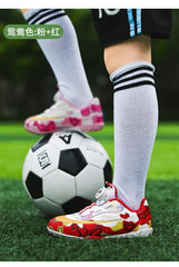 Football Boots Society Futsal TF Pink Soccer Tennis Shoes Sports