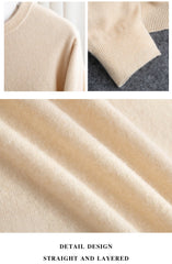 Pure Wool Sweater Men's Autumn Winter O-Neck Pullovers Business Casual