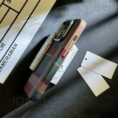 Case For iPhone 15 14 13 12 16 Pro Max Luxury Matte Karbonn Hard PC Cover For Magsafe Metal Lens