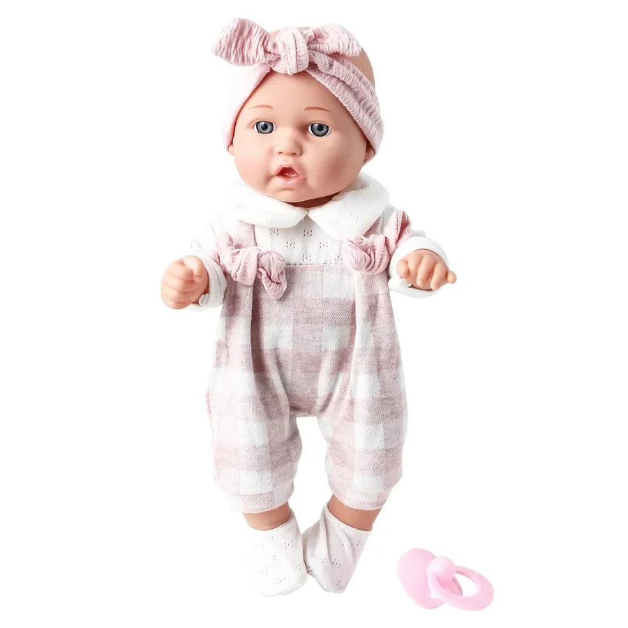 12inch Reborn Baby Dolls With Pink Cloths Pacifier Feeding Bottle Realistic Newborn Doll Vinyl Bebe Doll Toddler Children's Toy