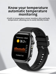 2025 New Five organ examination Health Care Smart Watch Men ECG+PPG Uric Acid Blood Fat Bluetooth Call Sports tracker Smartwatch