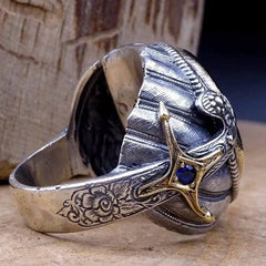 Turkish Handmade Jewelry Silver Color Plated Islamic Men's Ring