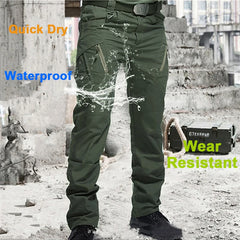 Men's Tactical Cargo Pants Casual Trousers Multi-Pockets Waterproof Pants