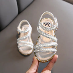 Girl Sandals Summer Fashion Kids Baby Girls Bling Rhinestone Princess Single Sandals