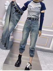 Y2k Large Size Jeans Women's Summer Thin Model Bunched Feet
