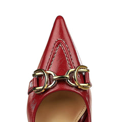Women 8cm High Heels Stiletto Pumps Pointed Toe Red Middle Heels