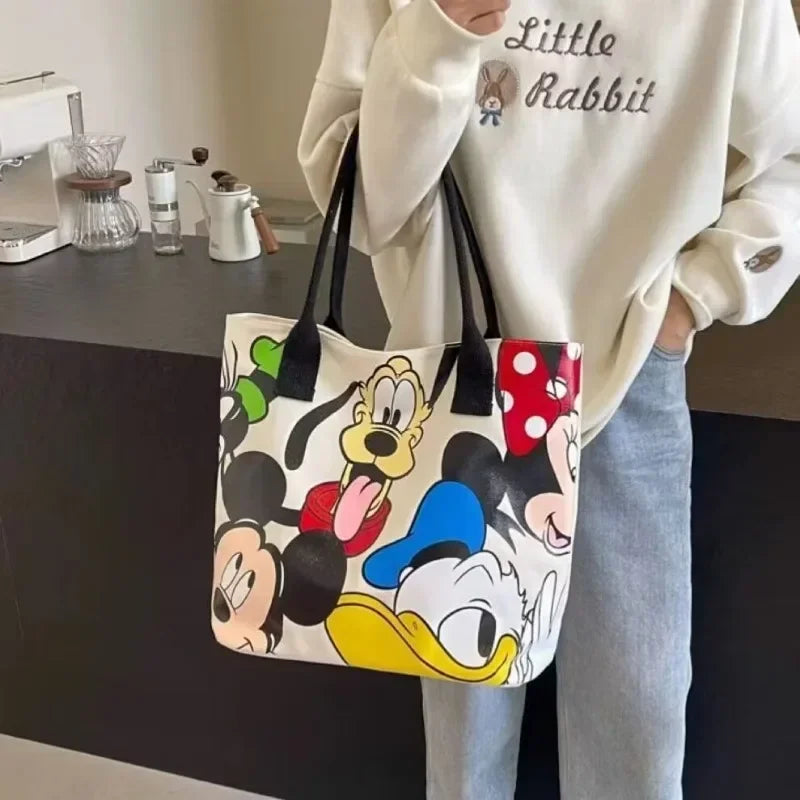 Disney Donald Duck Large Capacity Women's Shoulder Bag Stitch Canvas Bag Women