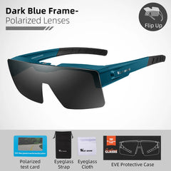 Sunglasses Flip Up Lens Polarized Glasses Fit Over Sunshade MTB Road