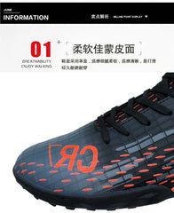 Men Soccer Shoes Turf Indoor Long Spikes High Ankle Football Field Boots