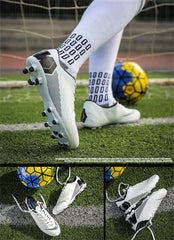 Men's Turf Soccer Shoes Kids Outdoor Long Spikes Training Ankle Football Boots