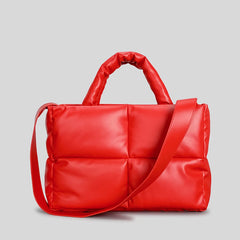 Fashion Leather Padded Tote Bag for Women Designer Quilted Handbags
