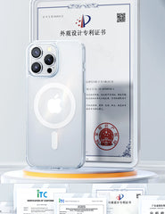 Magnetic Transparent Case For iPhone 15 14 13 Pro Max Case For Magsafe Wireless Charge Shockproof Cover Anti-fall