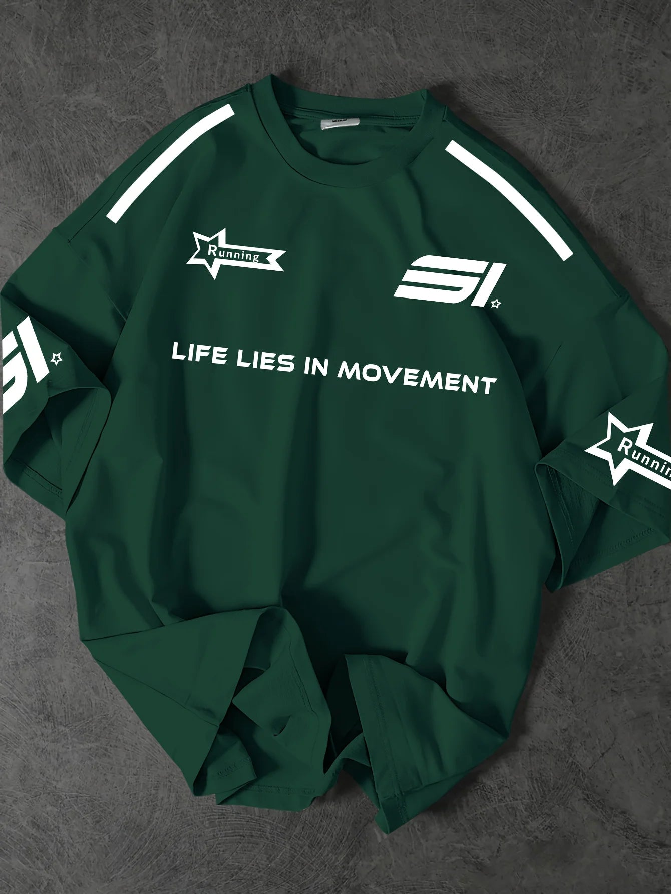 The new men's T-shirt for summer 2025 is a casual sporty breathable mesh letter printed streetwear collection