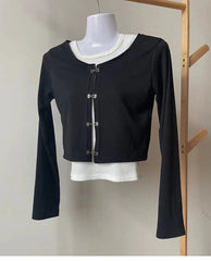 Crop Top Cardigan Popular Women's Top with Sleeve 2pcs Set Fashion Tank Top Y2k