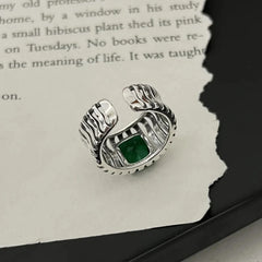 925 Sterling Silver Rings Party Jewelry Vintage Charm Double Layer