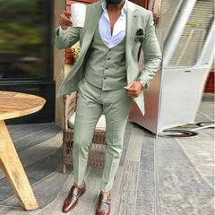 Tuxedo for Mens: Light green Suits Men Suits 3 Pieces Wedding Wear Business Male