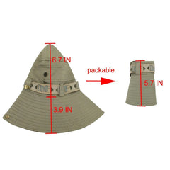Men Bucket Hat Outdoor UV Protection Wide Brim Panama Safari Hunting Hiking Hat
