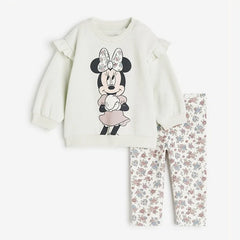 Boys Full Print Outfits Mickey Mouse Sweatshirt+Pants Two Piece Set Toddler New Trendy Hoodies Casual Loose Long Sleeve Suits