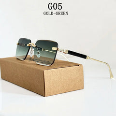 Sunglasses Women Trendy Vintage Designer Rimless Sunglasses For Men