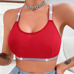 Ribbed Sportswear Fitness Women Underwear Yoga Tanks Top Backless Lingerie