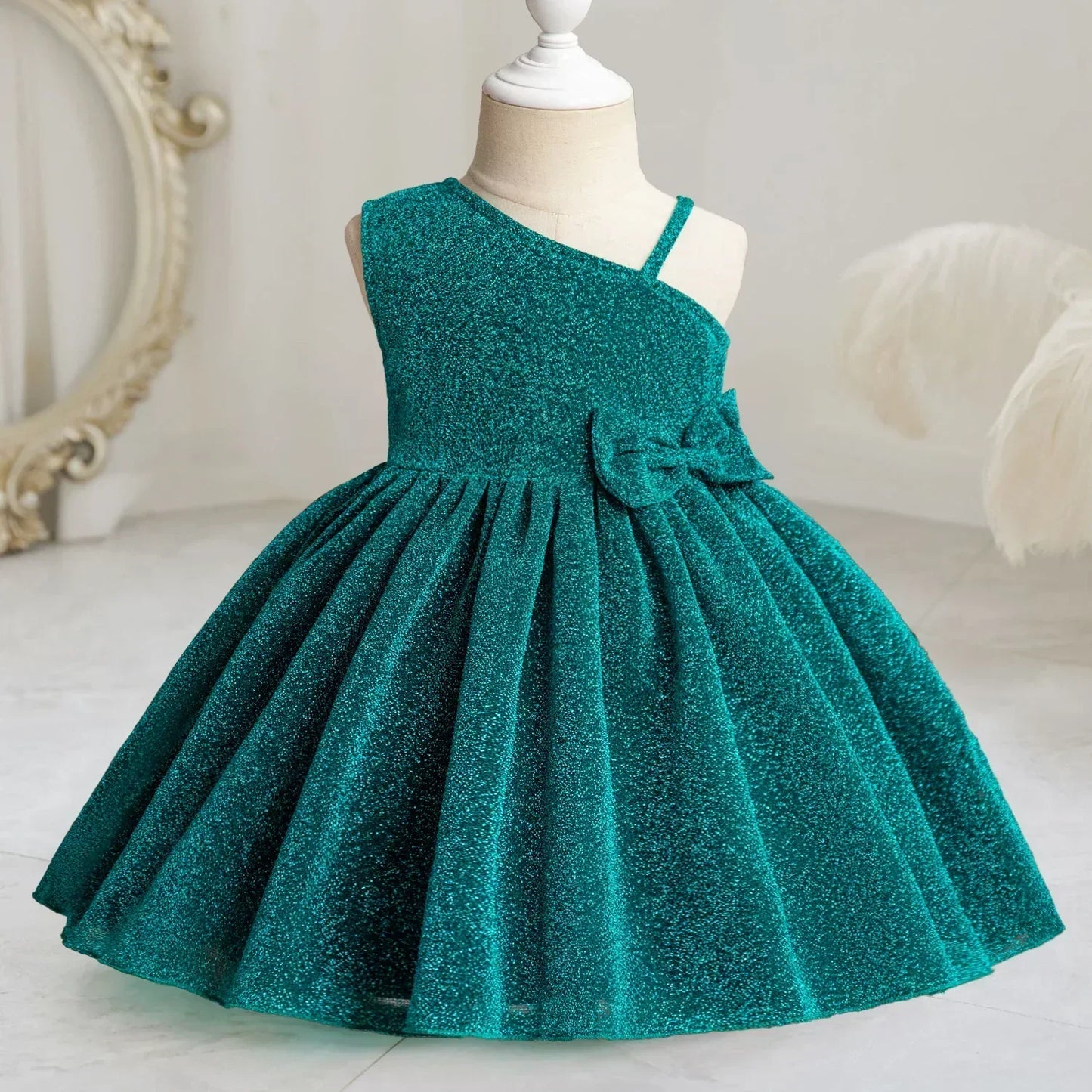 Christmas Unicorn Children's Sequins Tutu Dress Girls Rainbow Wedding Birthday Party Princess Dress Performance Cosplay Costume
