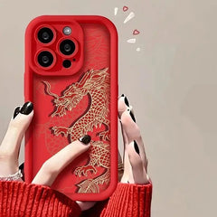 East Dragon Soft Phone Case For iPhone 11 12 13 14 15 Pro Max XR XS X 7 8 Plus SE 2024 Silicone INS Covers