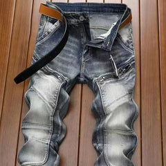 autumn Men's Jeans Vintage Solid Color Classic Jeans