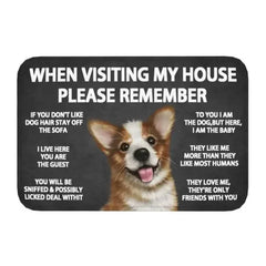 Please Remember Shih Tzu Dogs House Rules Entrance Doormat Decor Kitchen Welcome