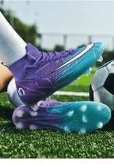 Mens Soccer Cleats High Ankle Football Shoes Long Spikes Outdoor Soccer