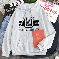 Anime Hoodies Simple Men Plus Size Streetwear Casual Warm Kangaroo Pocket