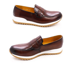 Genuine Leather Men Shoes Slip On Loafers Handmade Comfortable Fashion Casual