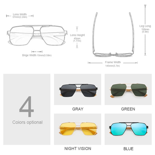 Sunglasses For Men Women Square Metal Sun Glasses Blue Lens