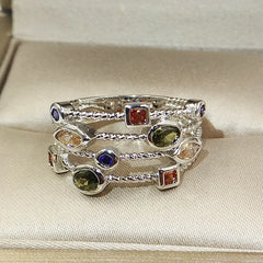 Genuine S925 Stamp Silver Color Rings for Women Hollow Engagement Ring Bijoux