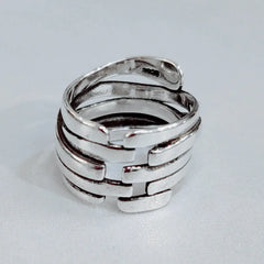925 Sterling Silver Irregular Spring Woman Rings Wedding Vintage Jewelry Punk