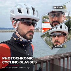 Cycling Glasses Red Photochromic Cycling Sunglasses Outdoor Bike Eyewear